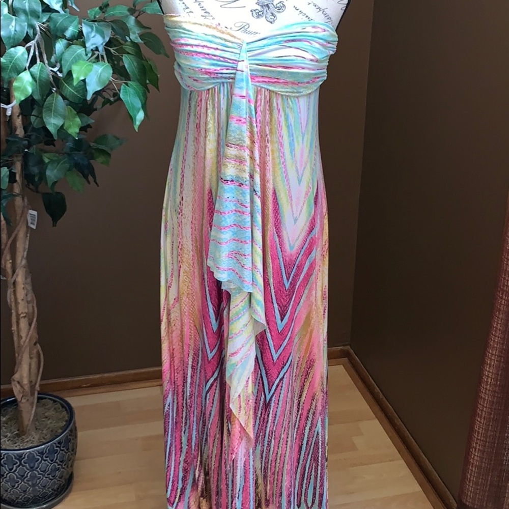 Multi Bright colors snake print tube dress